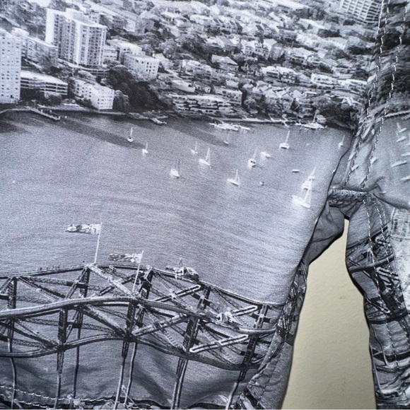 DUCHAMP Mens L Sydney Harbour Bridge Board Shorts City Scene Gray Vacation Beach - Picture 5 of 14